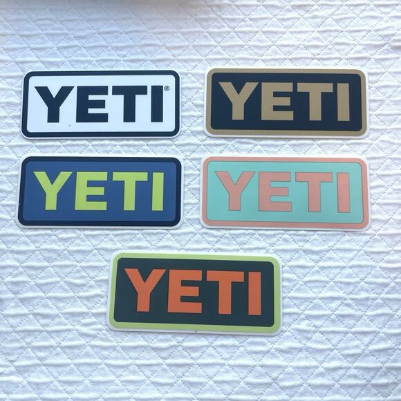 YETI Logo Stickers Bundle Lot of 5 Outdoor Adventure Decal Camping Hiking Cooler - Picture 2 of 3